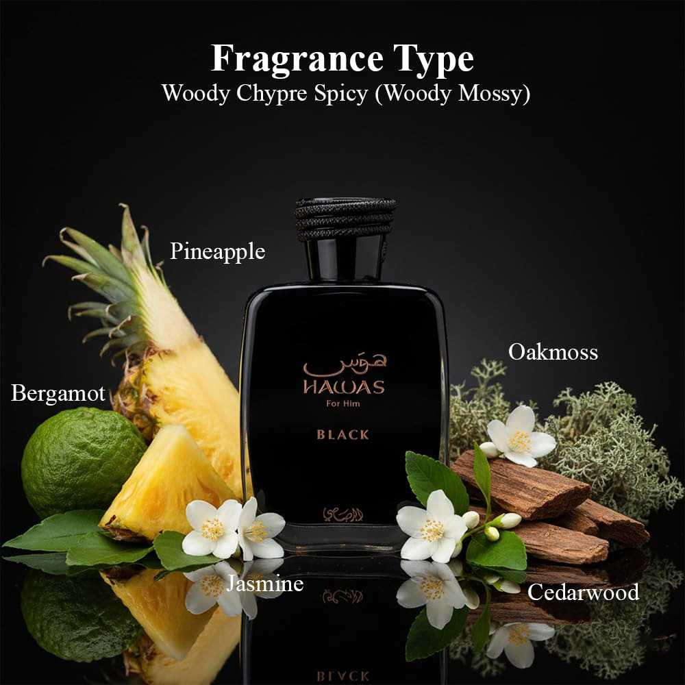 Hawas Black by Rasasi for Men  - Perfume Fragrance For Men 评论和价格