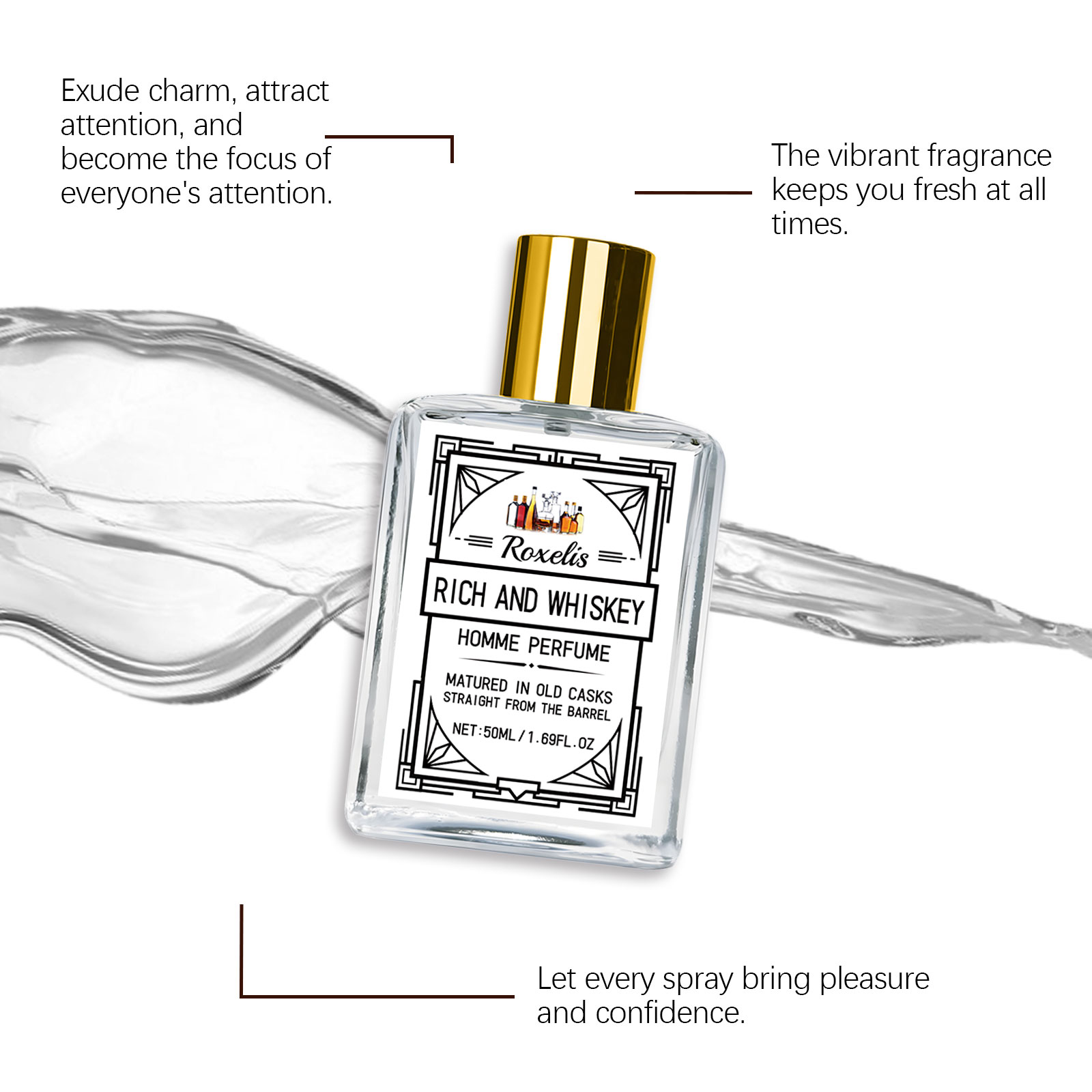 Roxelis 50ml Charm Whisky Men' - Perfume Fragrance For Men 评论和价格